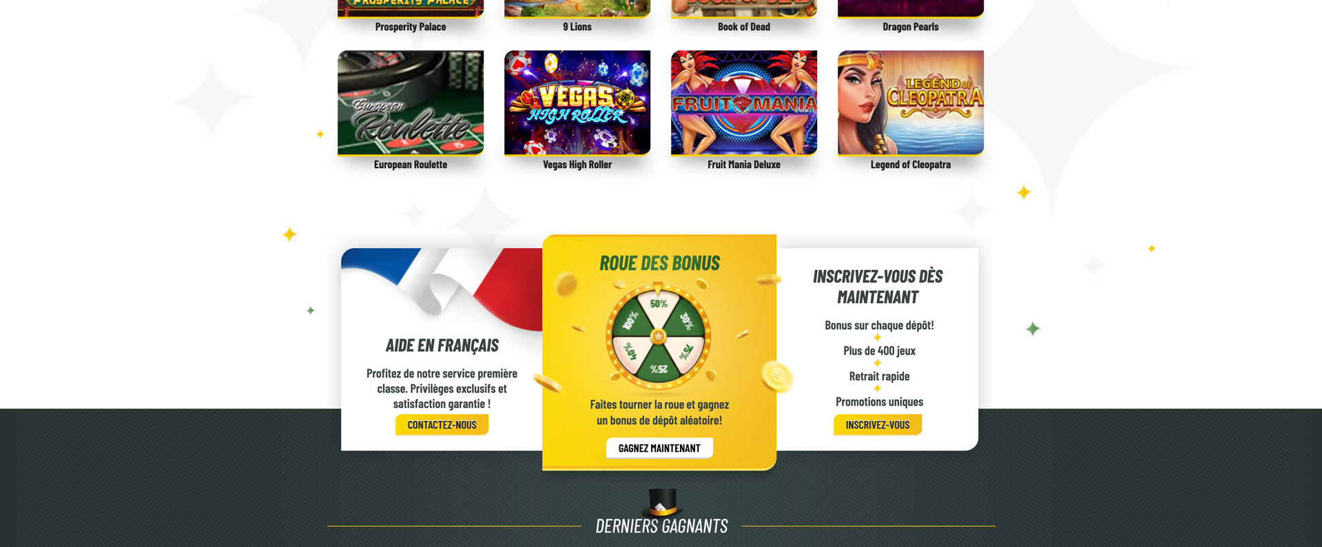 les jeux disponibles